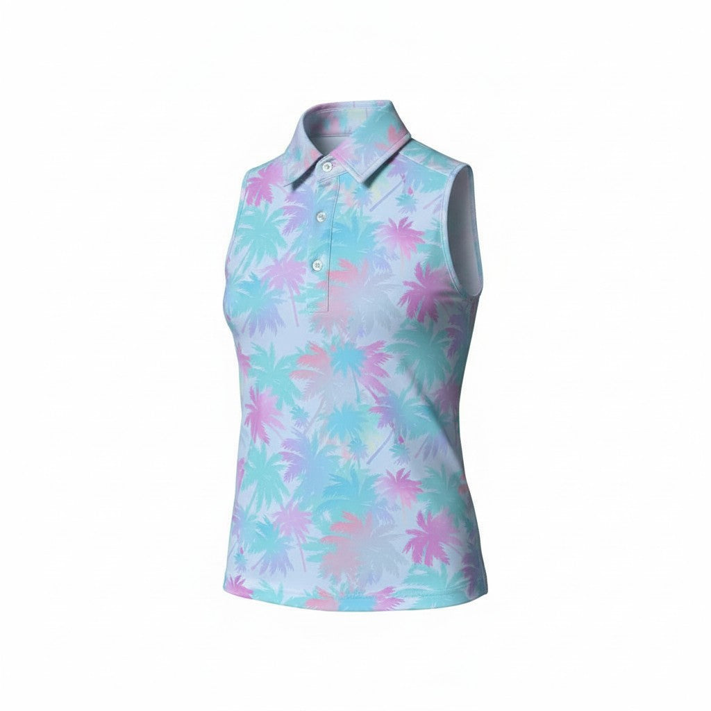 Poolside Palms Ladies Sleeveless Polo